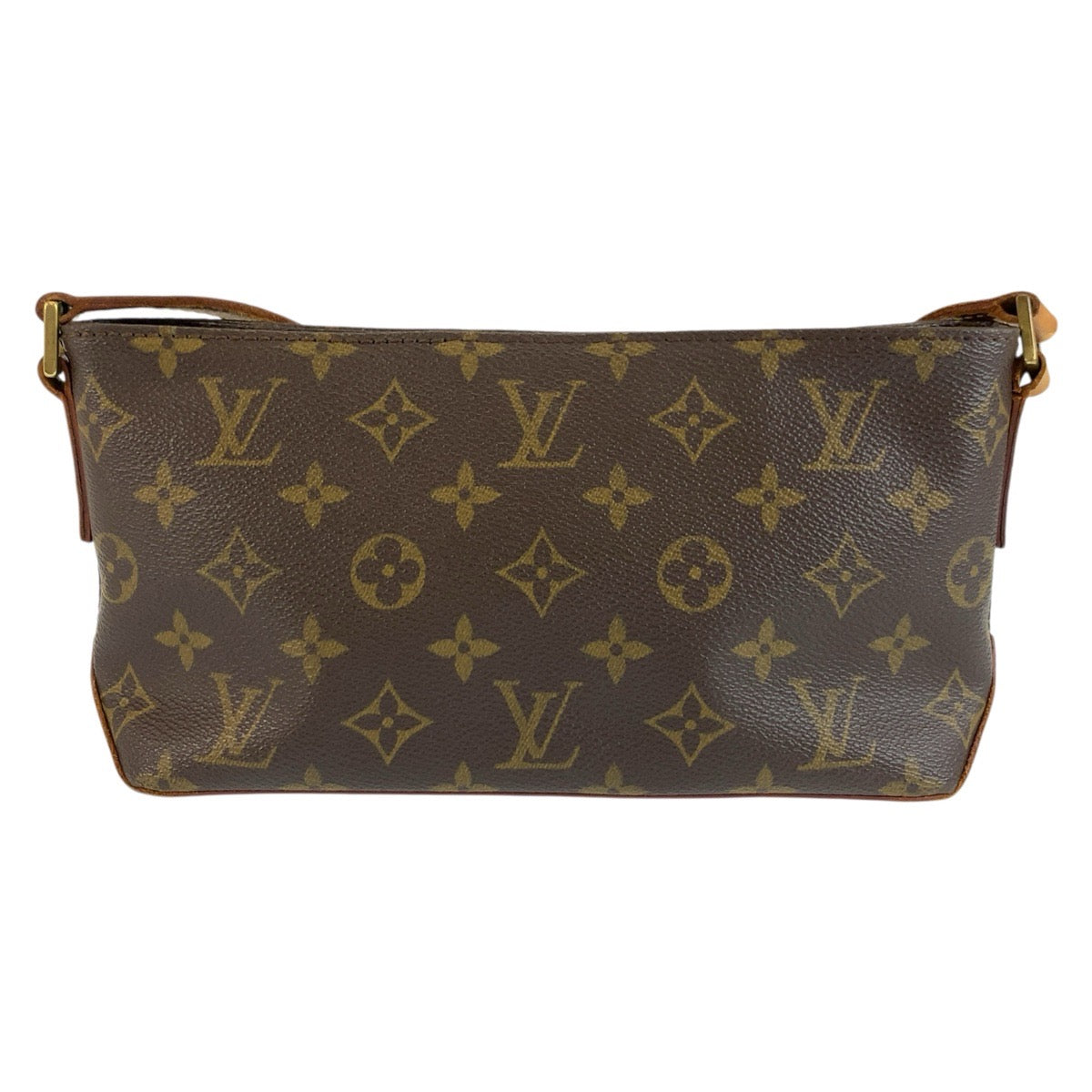 LOUIS VUITTON ルイヴィトン モノグラム トロター ブラウン ゴールド金具 PVC / レザー M51240 ショルダーバッグ ポシェット レディース AB55