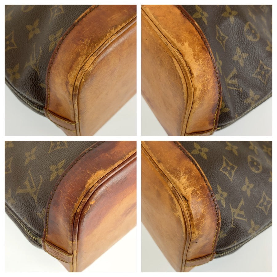 LOUIS VUITTON ルイヴィトン ヴィンテージ モノグラム アルマ ブラウン ゴールド金具 PVC / レザー M51130 ハンドバッグ レディース BC35