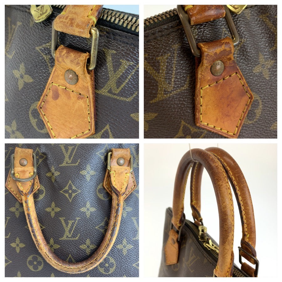 LOUIS VUITTON ルイヴィトン ヴィンテージ モノグラム アルマ ブラウン ゴールド金具 PVC / レザー M51130 ハンドバッグ レディース BC35