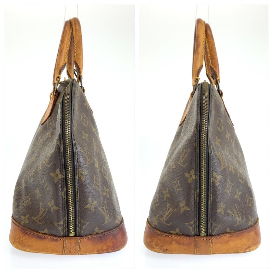 LOUIS VUITTON ルイヴィトン ヴィンテージ モノグラム アルマ ブラウン ゴールド金具 PVC / レザー M51130 ハンドバッグ レディース BC35
