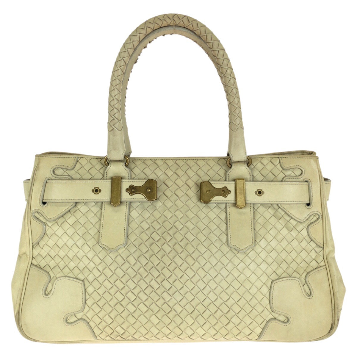 BOTTEGAVENETA ボッテガヴェネタ ヴィンテージ イントレチャート ベージュ ライトベージュ ゴールド金具 レザー 161276 トートバッグ ハンドバッグ レディース B40