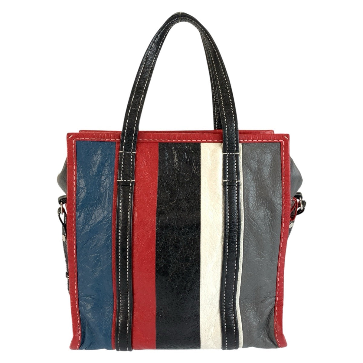 BALENCIAGA バレンシアガ バザールショッパー マルチカラー シルバー金具 レザー 443096 トートバッグ ショルダーバッグ 2way レディース AB