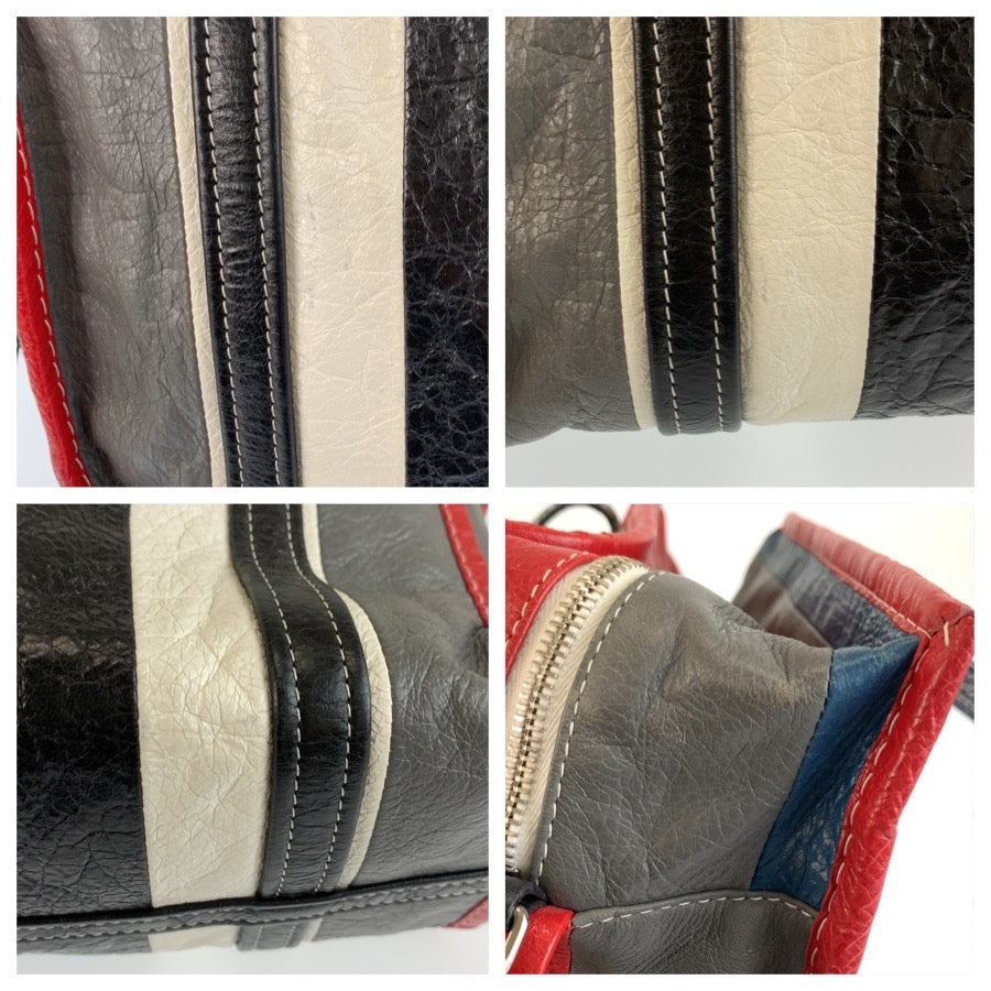 BALENCIAGA バレンシアガ バザールショッパー マルチカラー シルバー金具 レザー 443096 トートバッグ ショルダーバッグ 2way レディース AB