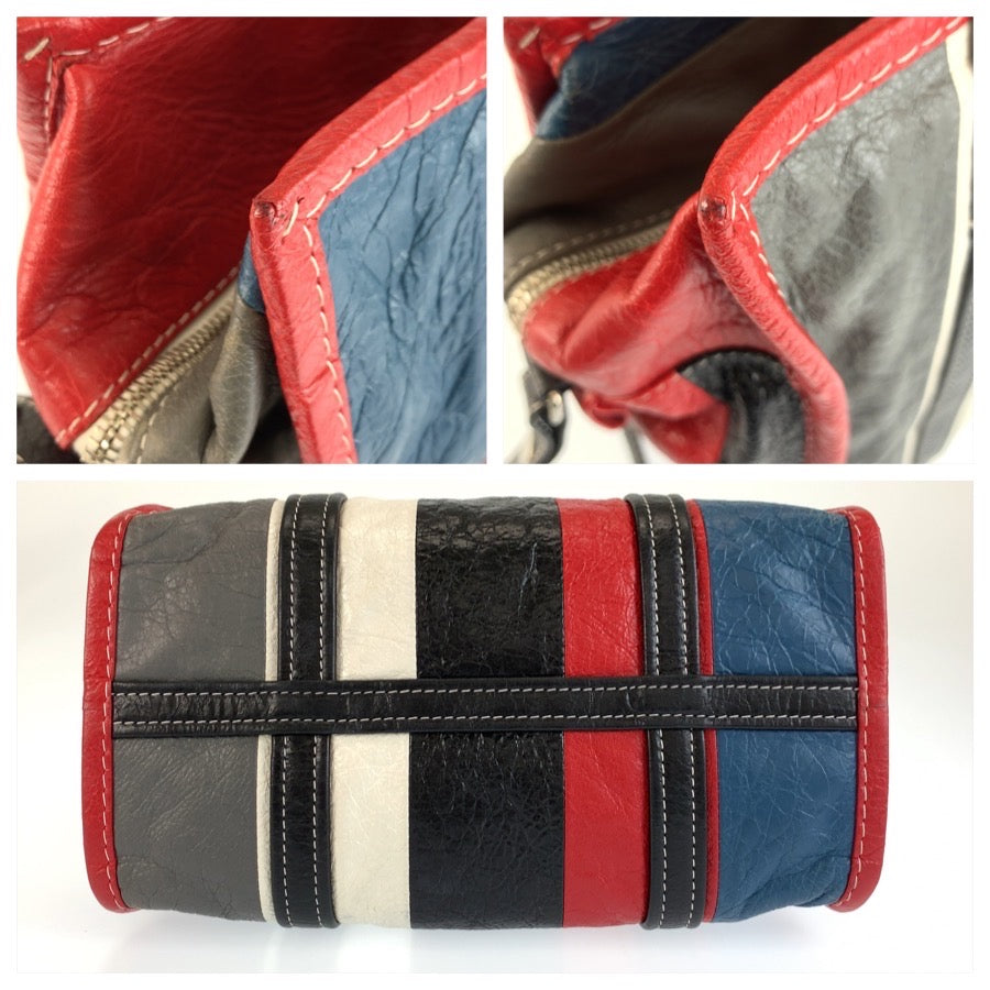 BALENCIAGA バレンシアガ バザールショッパー マルチカラー シルバー金具 レザー 443096 トートバッグ ショルダーバッグ 2way レディース AB