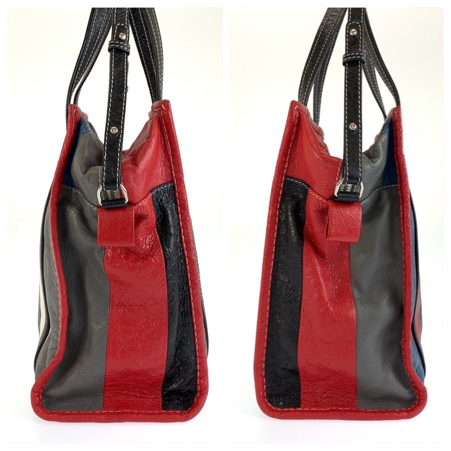 BALENCIAGA バレンシアガ バザールショッパー マルチカラー シルバー金具 レザー 443096 トートバッグ ショルダーバッグ 2way レディース AB