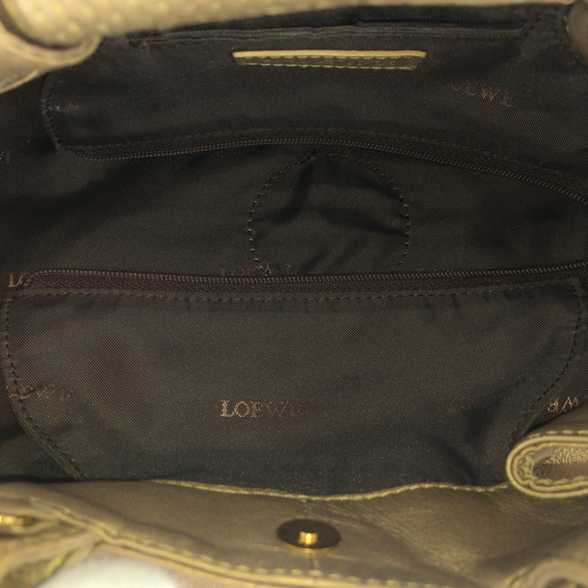 LOEWE ロエベ アナグラム ナッパアイレ 2way ゴールド レザー ショルダーバッグ ハンドバッグ レディース ABP