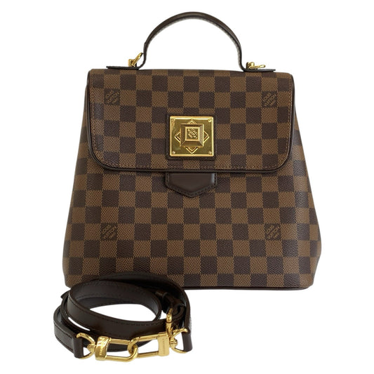 LOUIS VUITTON ルイヴィトン ダミエ ベルガモPM ブラウン ゴールド金具 PVC N41167 ハンドバッグ ショルダーバッグ 2way レディース B80