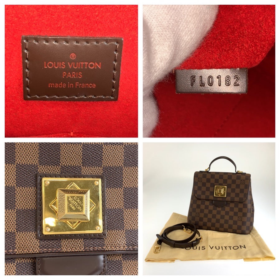 LOUIS VUITTON ルイヴィトン ダミエ ベルガモPM ブラウン ゴールド金具 PVC N41167 ハンドバッグ ショルダーバッグ 2way レディース B80