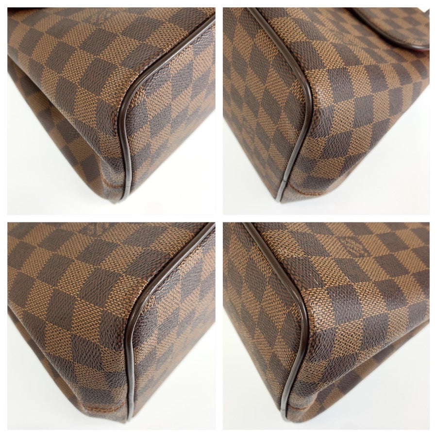 LOUIS VUITTON ルイヴィトン ダミエ ベルガモPM ブラウン ゴールド金具 PVC N41167 ハンドバッグ ショルダーバッグ 2way レディース B80