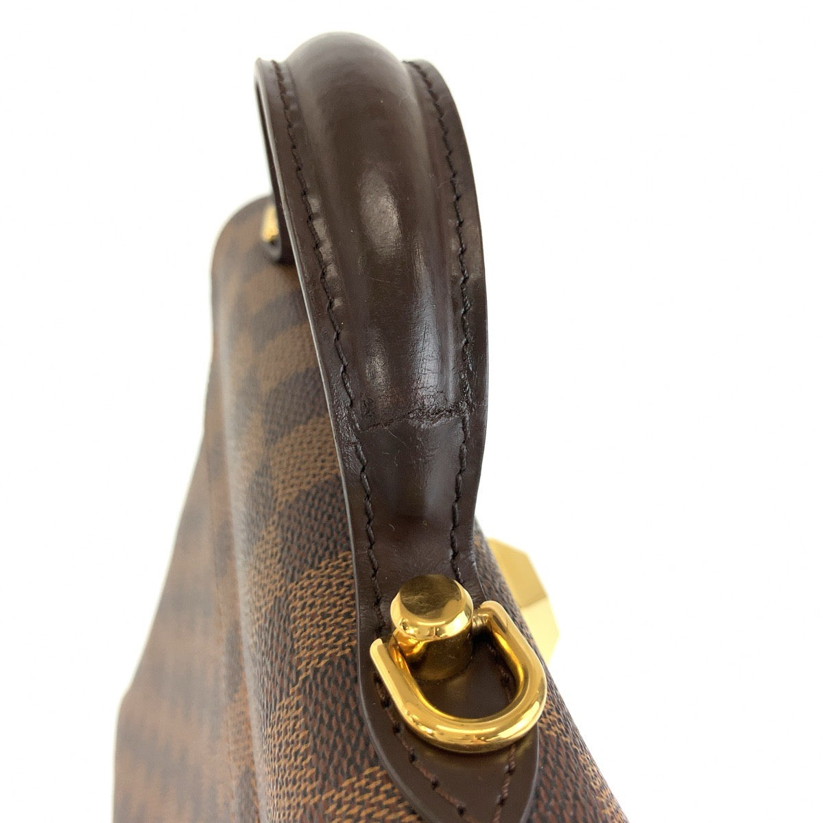 LOUIS VUITTON ルイヴィトン ダミエ ベルガモPM ブラウン ゴールド金具 PVC N41167 ハンドバッグ ショルダーバッグ 2way レディース B80