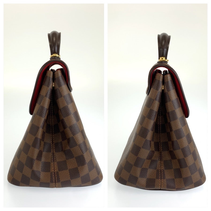 LOUIS VUITTON ルイヴィトン ダミエ ベルガモPM ブラウン ゴールド金具 PVC N41167 ハンドバッグ ショルダーバッグ 2way レディース B80