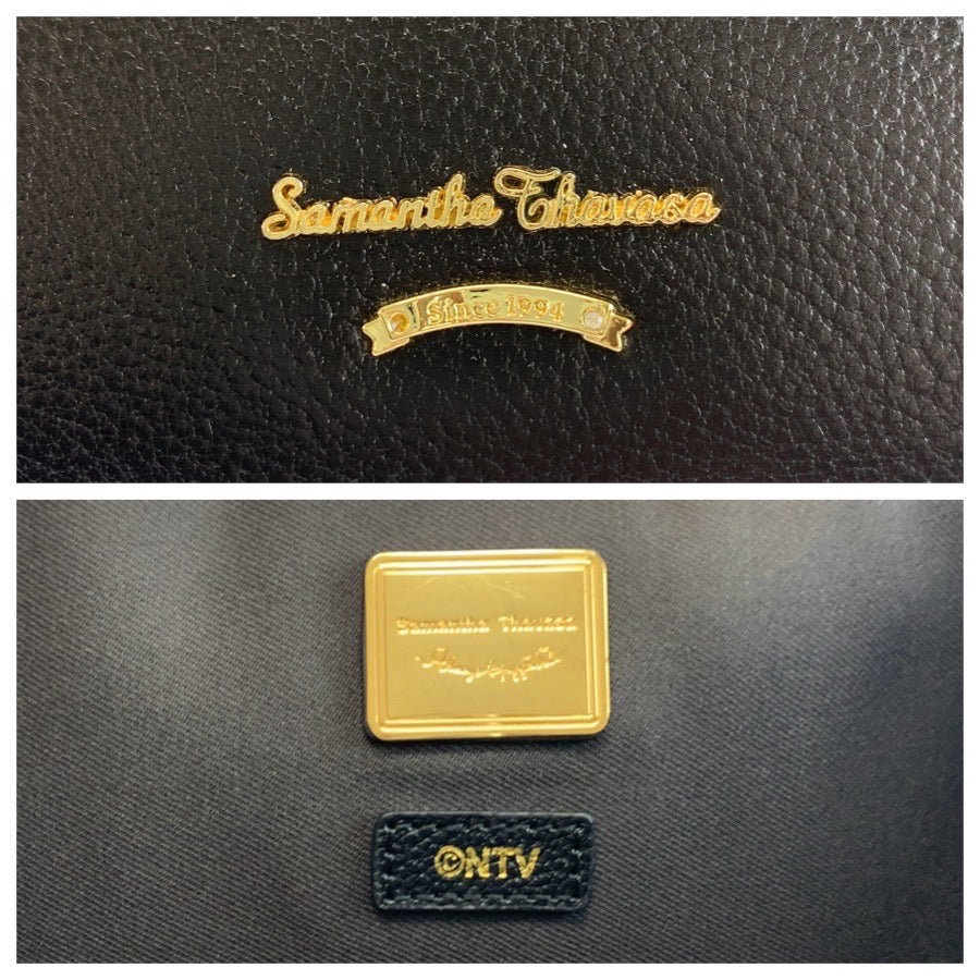 Samantha Thavasa サマンサタバサ ブラック 黒 ゴールド金具 レザー トートバッグ ショルダーバッグ レディース ABP12