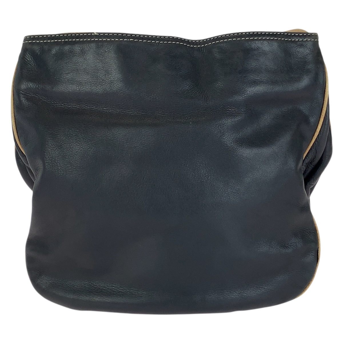 LOEWE ロエベ ヴィンテージ アナグラム ブラック ブラウン シルバー金具 レザー ショルダーバッグ レディース B18