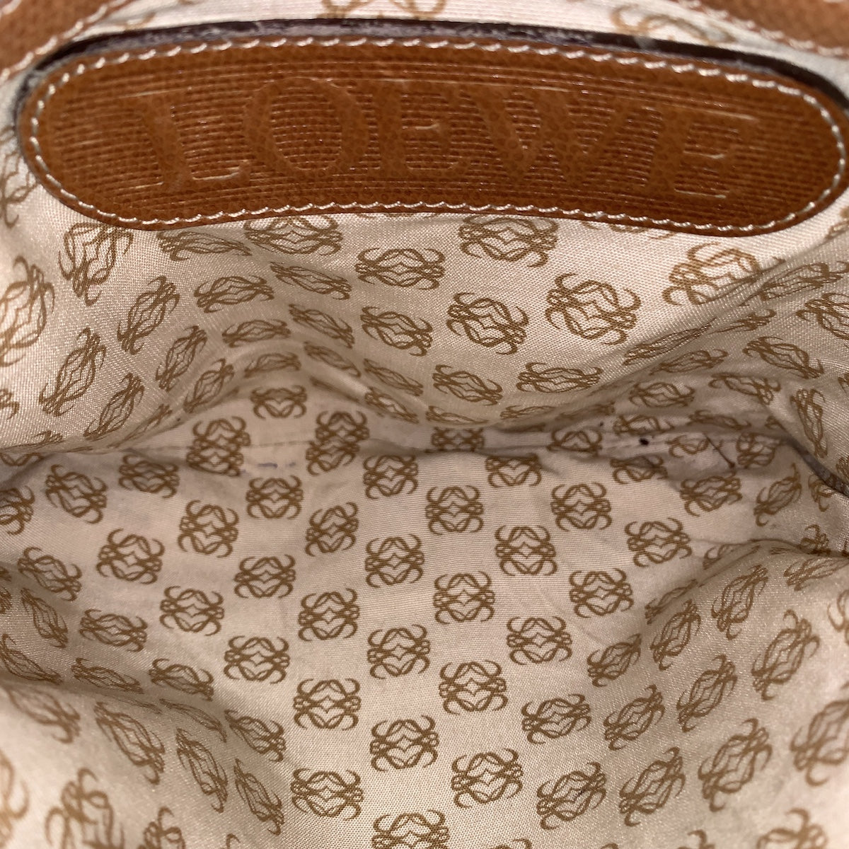 LOEWE ロエベ ヴィンテージ アナグラム ブラック ブラウン シルバー金具 レザー ショルダーバッグ レディース B18