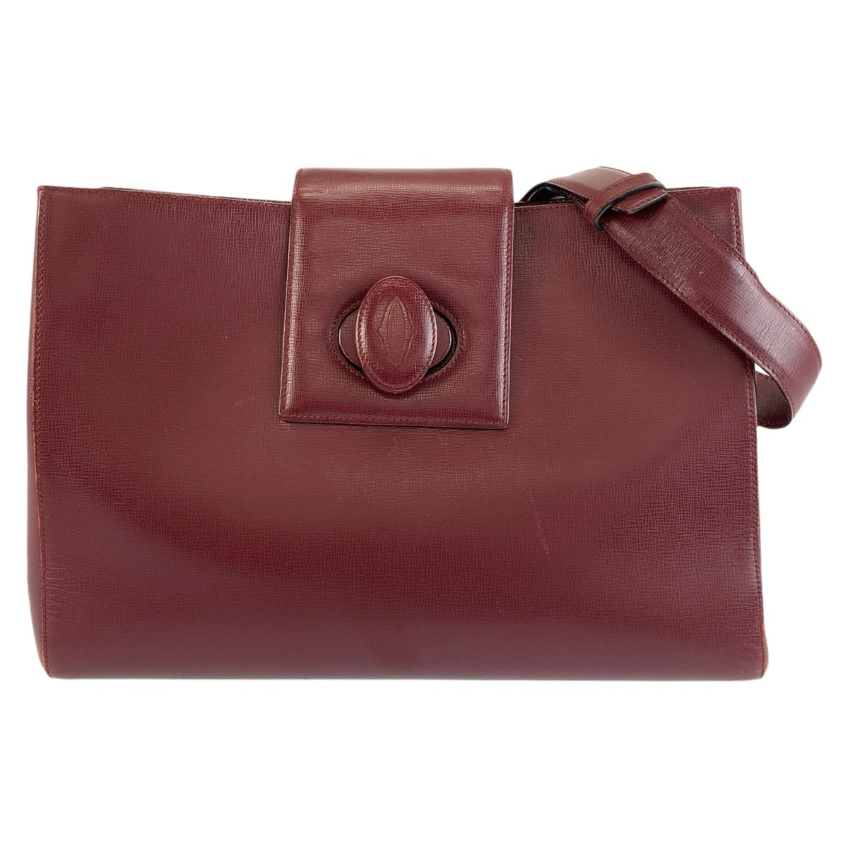 CARTIER カルティエ マストライン ワインレッド ボルドー ゴールド金具 レザー ショルダーバッグ レディース B30