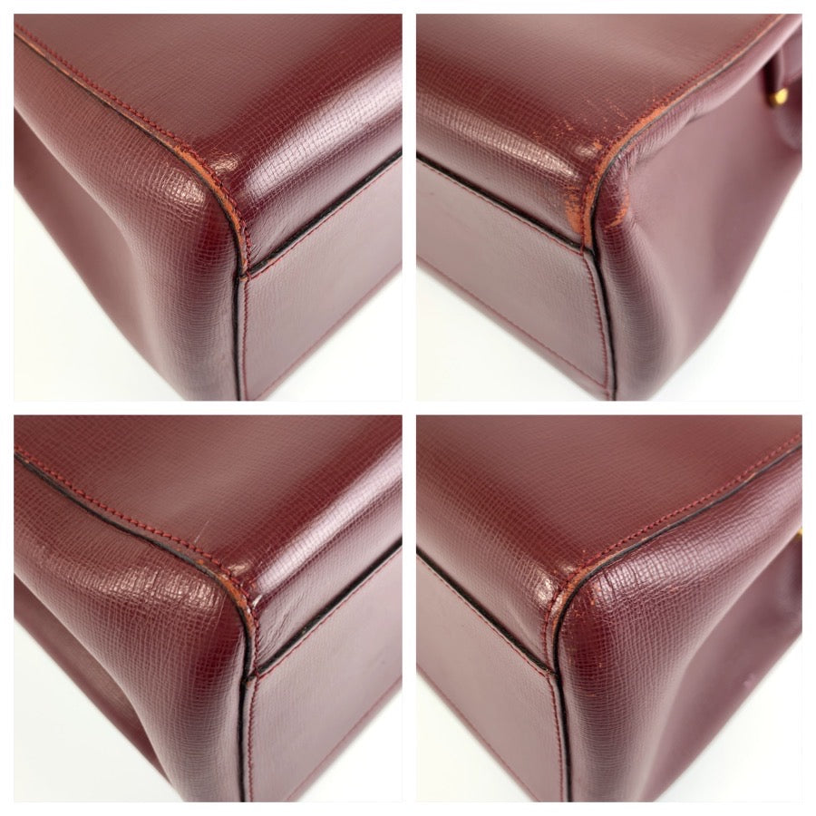 CARTIER カルティエ マストライン ワインレッド ボルドー ゴールド金具 レザー ショルダーバッグ レディース B30