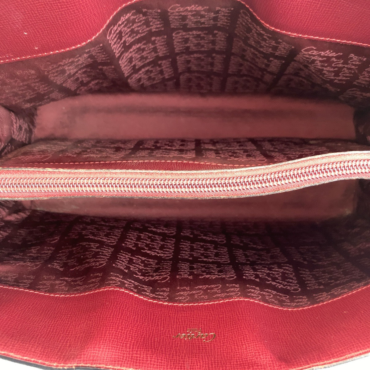CARTIER カルティエ マストライン ワインレッド ボルドー ゴールド金具 レザー ショルダーバッグ レディース B30