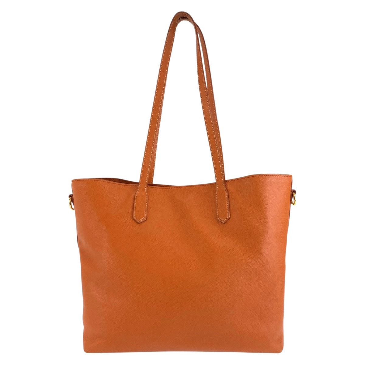 PRADA プラダ サフィアーノ 三角ロゴプレート オレンジ ゴールド金具 レザー トートバッグ ショルダーバッグ レディース AB36