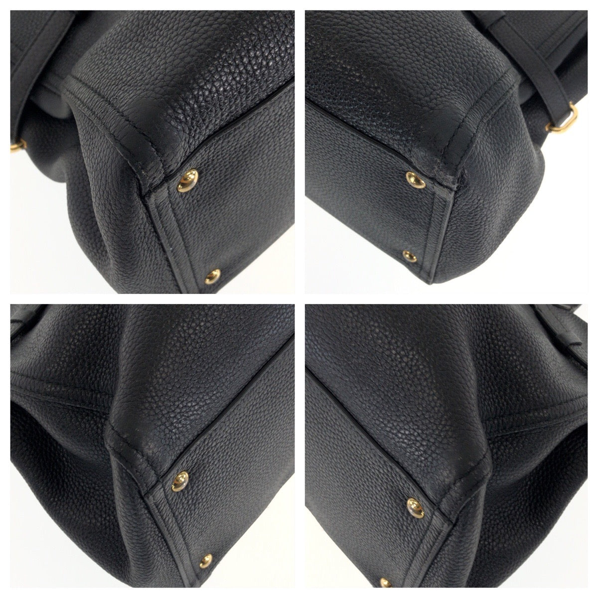 Salvatore Ferragamo サルヴァトーレフェラガモ ネンシア ブラック 黒 ゴールド金具 レザー GU-21F074 トートバッグ ショルダーバッグ レディース ABP23