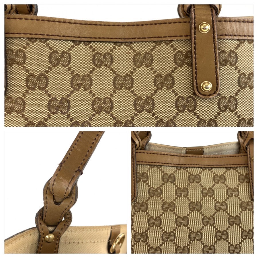GUCCI グッチ ブラウン ベージュ ゴールド金具 GGキャンバス / レザー 269878 トートバッグ ハンドバッグ レディース AB44