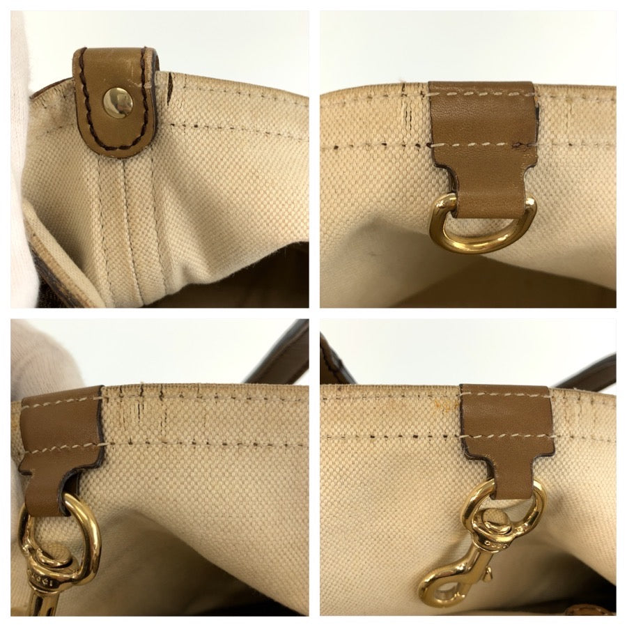 GUCCI グッチ ブラウン ベージュ ゴールド金具 GGキャンバス / レザー 269878 トートバッグ ハンドバッグ レディース AB44