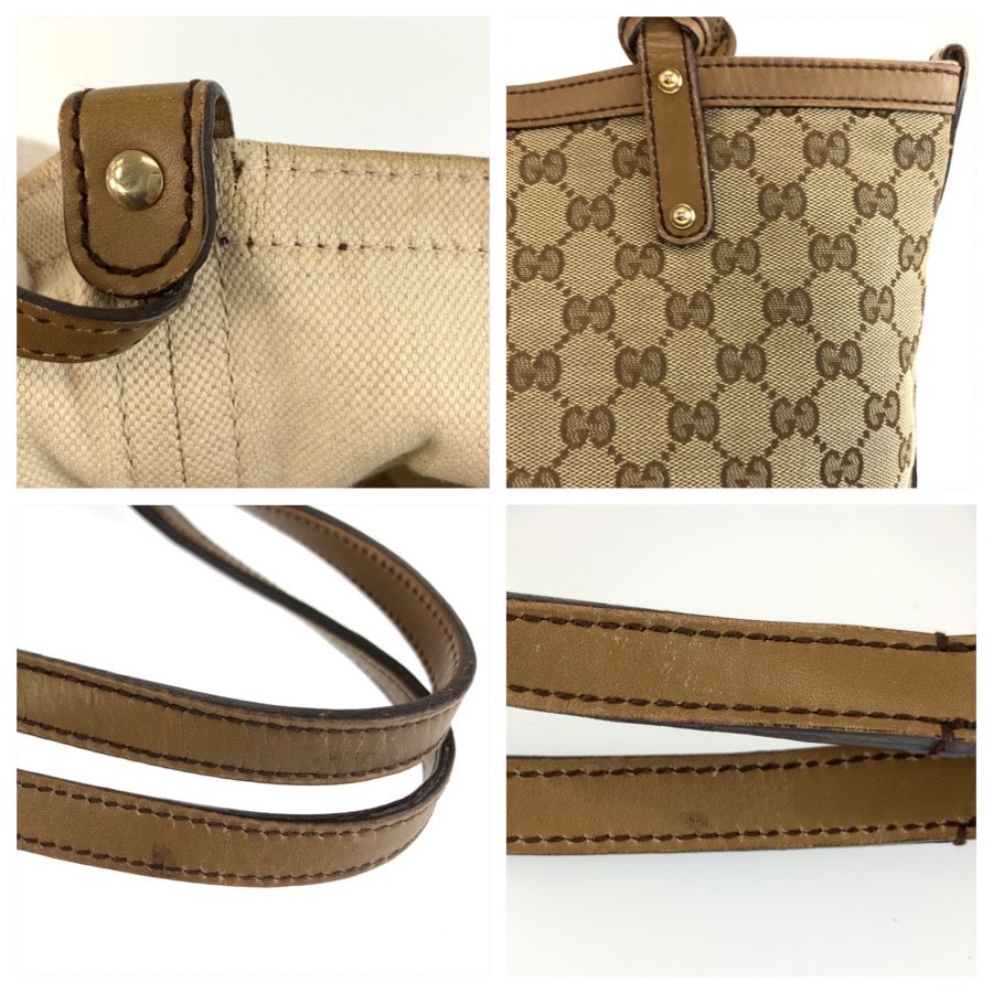 GUCCI グッチ ブラウン ベージュ ゴールド金具 GGキャンバス / レザー 269878 トートバッグ ハンドバッグ レディース AB44