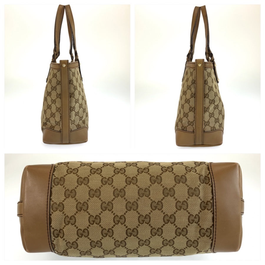 GUCCI グッチ ブラウン ベージュ ゴールド金具 GGキャンバス / レザー 269878 トートバッグ ハンドバッグ レディース AB44