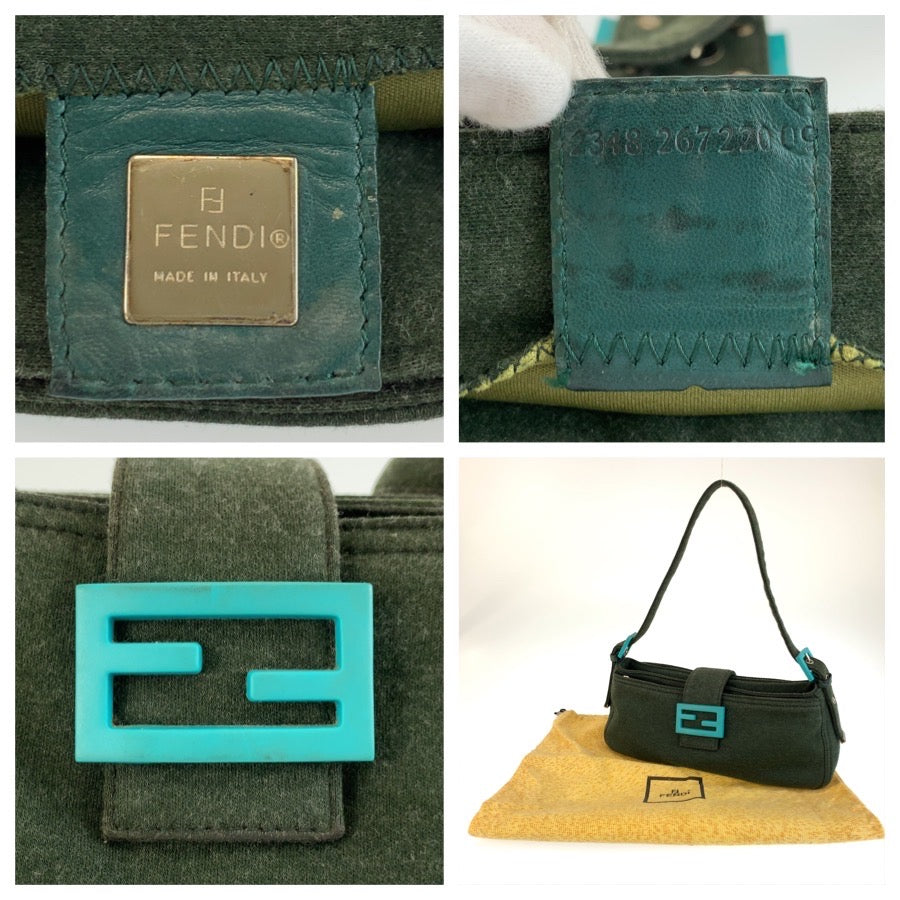 FENDI フェンディ マンマバケット グリーン キャンバス 2348 267220 09 ショルダーバッグ レディース B80