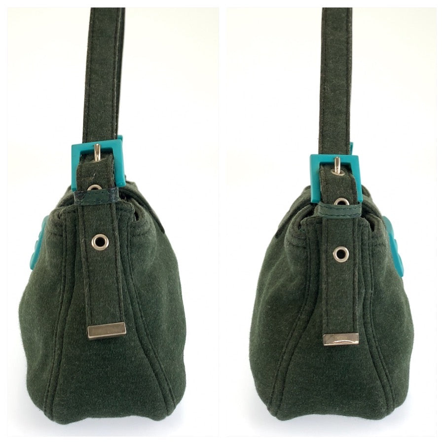 FENDI フェンディ マンマバケット グリーン キャンバス 2348 267220 09 ショルダーバッグ レディース B80