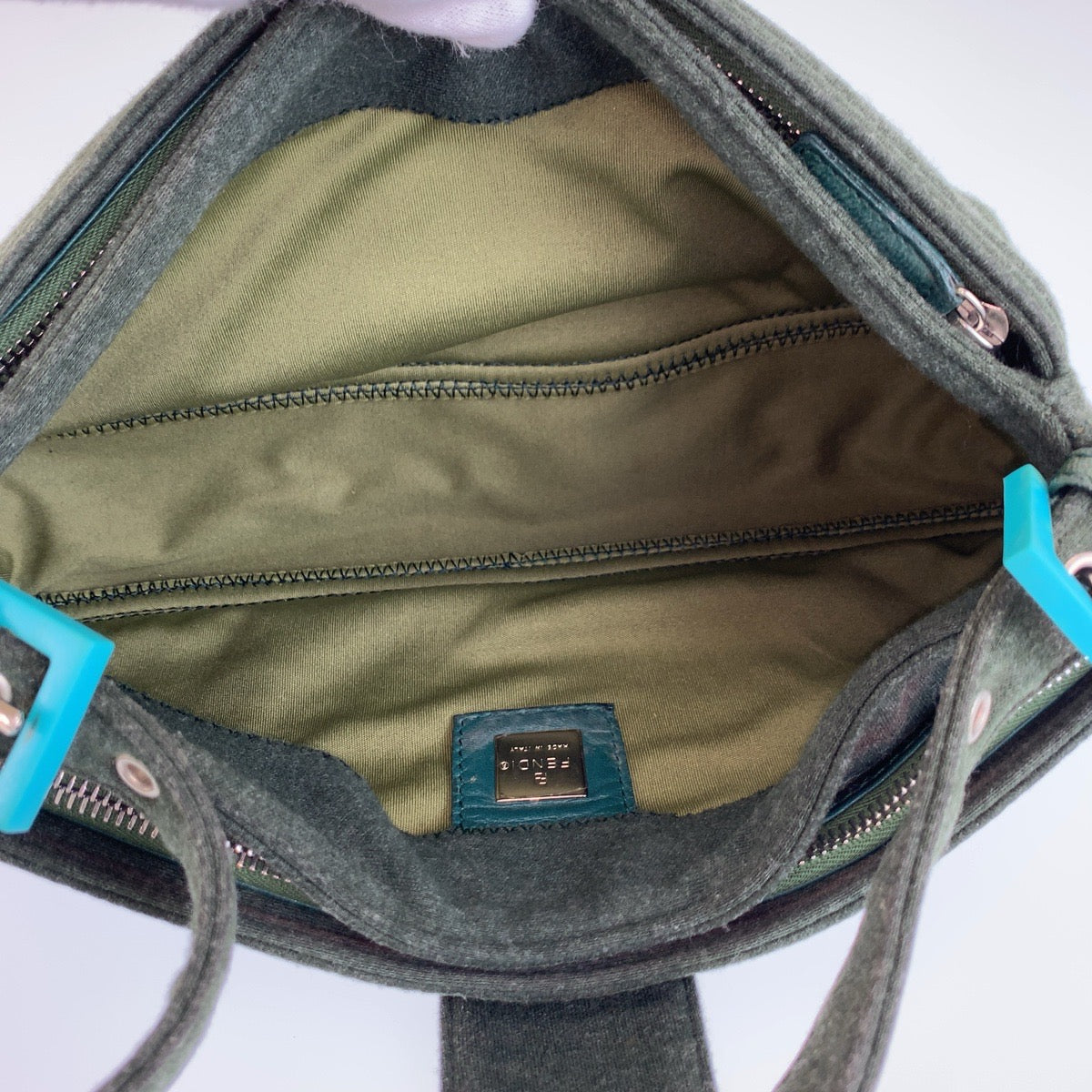 FENDI フェンディ マンマバケット グリーン キャンバス 2348 267220 09 ショルダーバッグ レディース B80