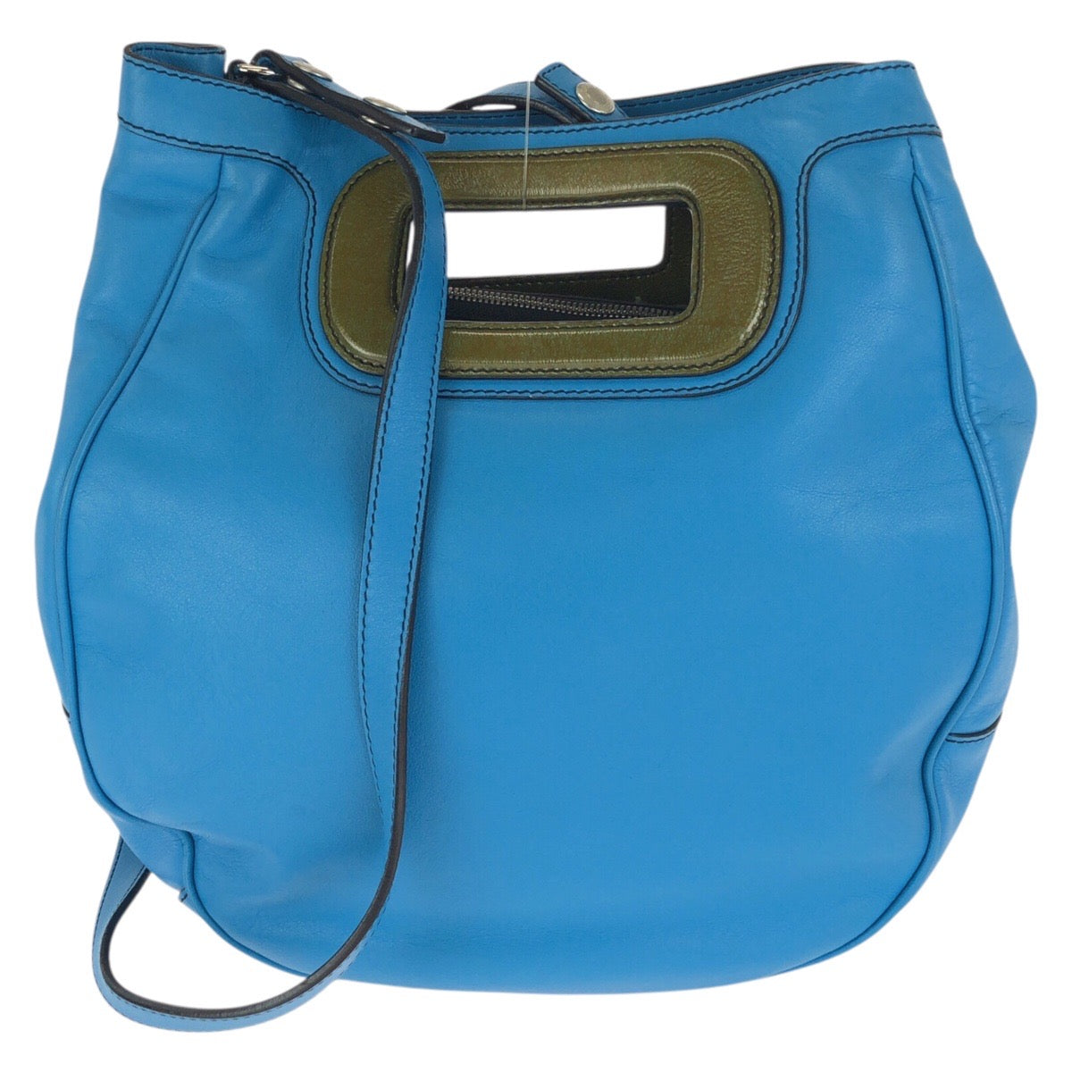 LOEWE ロエベ アナグラム ２way ブルー シルバー金具 レザー ショルダーバッグ ハンドバッグ レディース AB33