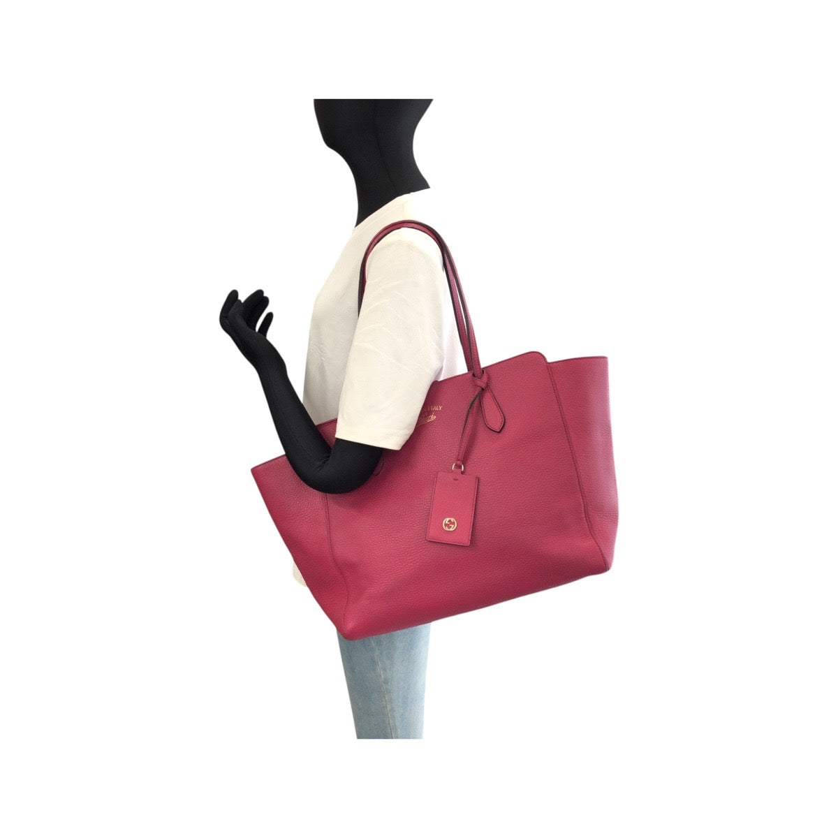 GUCCI グッチ スウィング ピンク ゴールド金具 レザー 354397 トートバッグ ショルダーバッグ レディース AB43