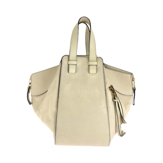 LOEWE ロエベ ハンモック ホワイト ベージュ ゴールド金具 レザー ハンドバッグ レディース AB83