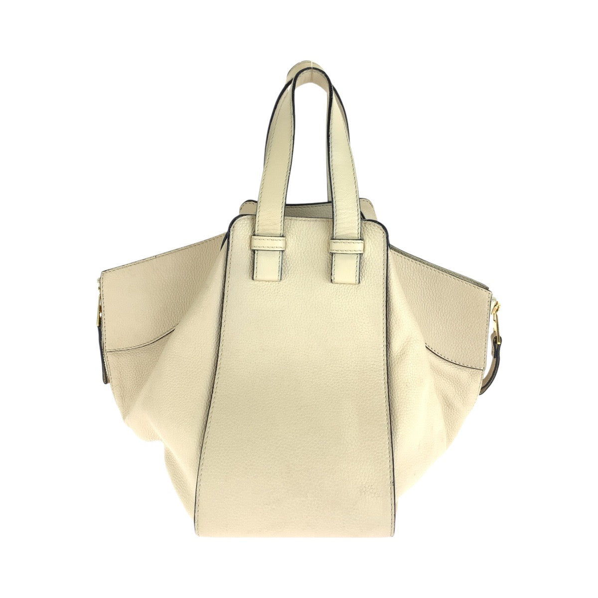 LOEWE ロエベ ハンモック ホワイト ベージュ ゴールド金具 レザー ハンドバッグ レディース AB83