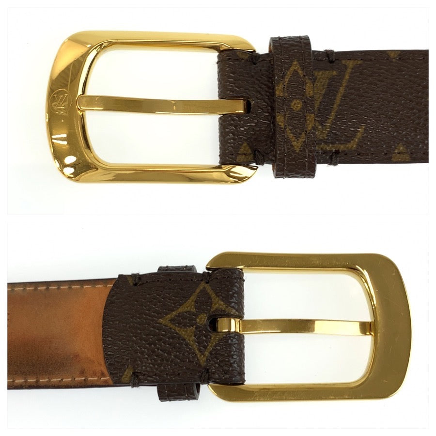 LOUIS VUITTON ルイヴィトン モノグラム サンチュール エリプス 85cm/34インチ ブラウン ゴールド金具 PVC M6919 ベルト メンズ B24