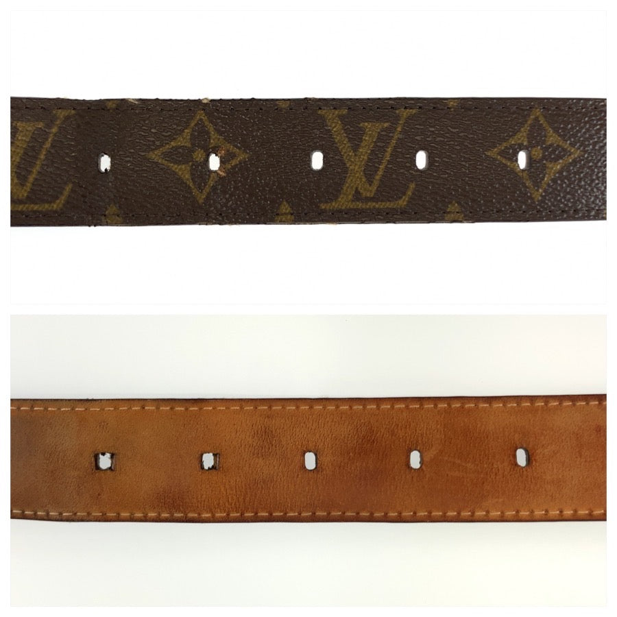 LOUIS VUITTON ルイヴィトン モノグラム サンチュール エリプス 85cm/34インチ ブラウン ゴールド金具 PVC M6919 ベルト メンズ B24