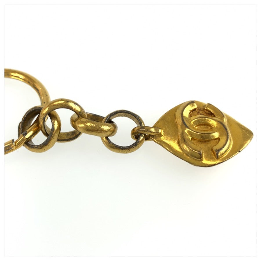 CHANEL シャネル ヴィンテージ ココマーク ゴールド メッキ キーホルダー キーリング バッグチャーム 96P刻印 レディース B25