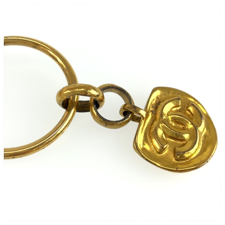CHANEL シャネル ヴィンテージ ココマーク ゴールド メッキ キーホルダー キーリング バッグチャーム 96P刻印 レディース B25