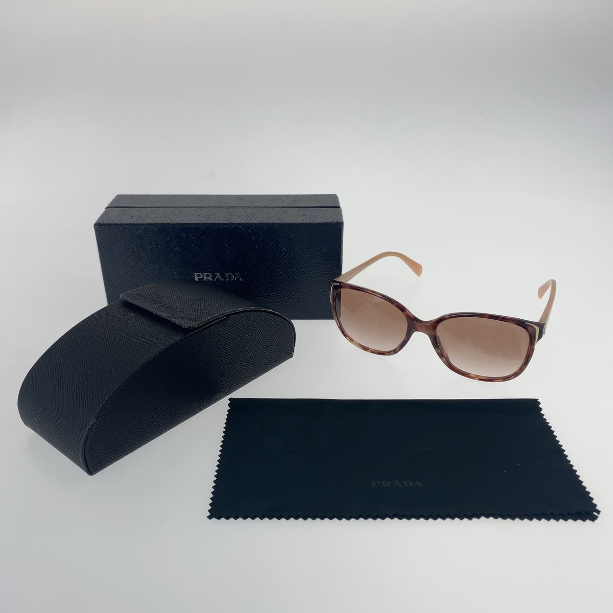 PRADA プラダ マーブル柄 ピンク ブラウン プラスチック サングラス バタフライ レディース AB20