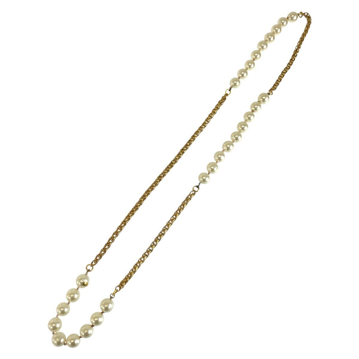 CHANEL シャネル ゴールド メッキ / フェイクパール ネックレス 94P刻印 レディース AB50