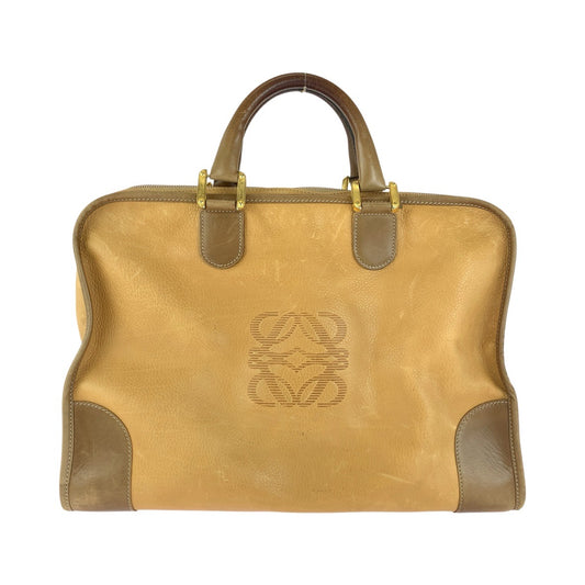 LOEWE ロエベ ヴィンテージ アマソナ40 ベージュ ゴールド金具 レザー ハンドバッグ ボストンバッグ レディース AB33