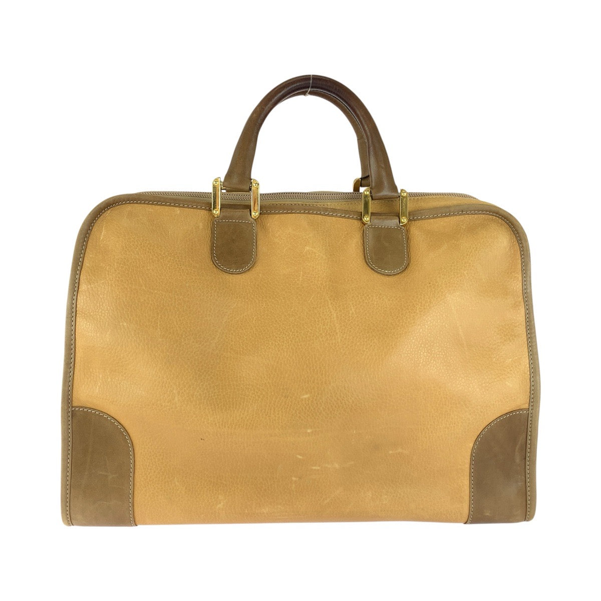 LOEWE ロエベ ヴィンテージ アマソナ40 ベージュ ゴールド金具 レザー ハンドバッグ ボストンバッグ レディース AB33