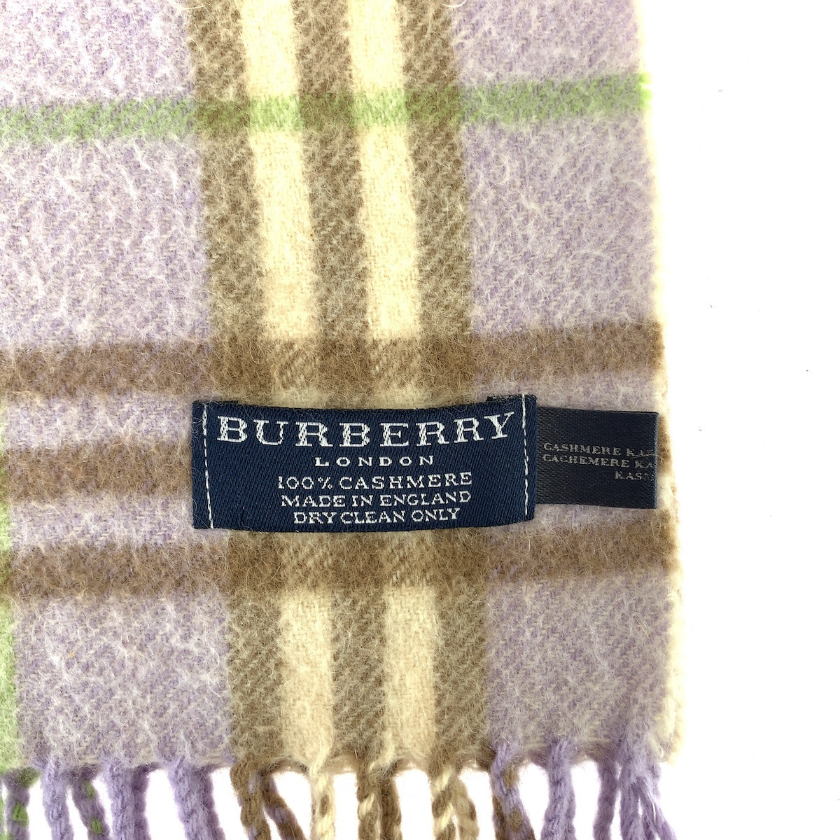 BURBERRY バーバリー チェック柄 パープル マルチカラー カシミヤ マフラー 男女兼用 レディース ABP13