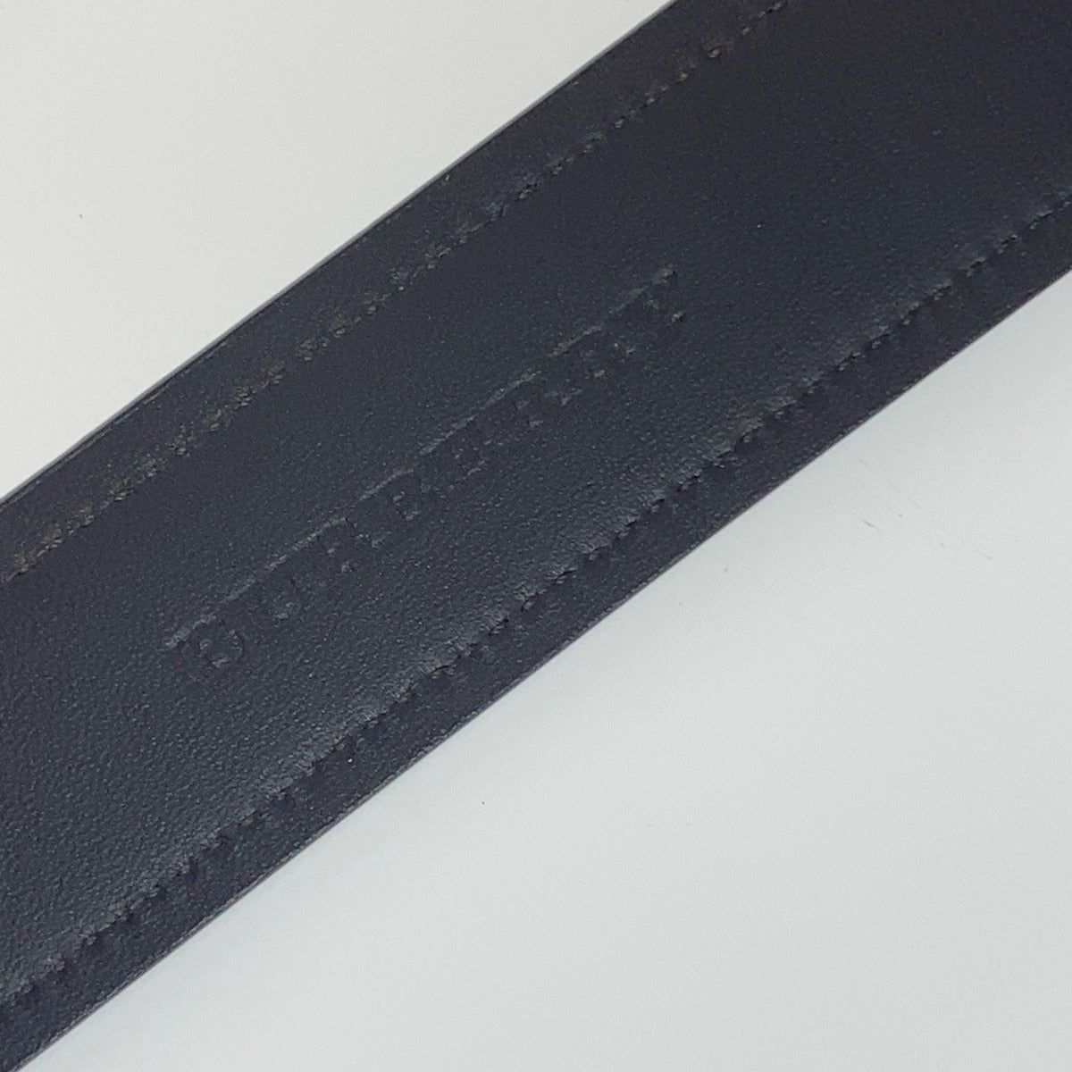 BURBERRY バーバリー ブラウン シルバー レザー ベルト メンズ AB15
