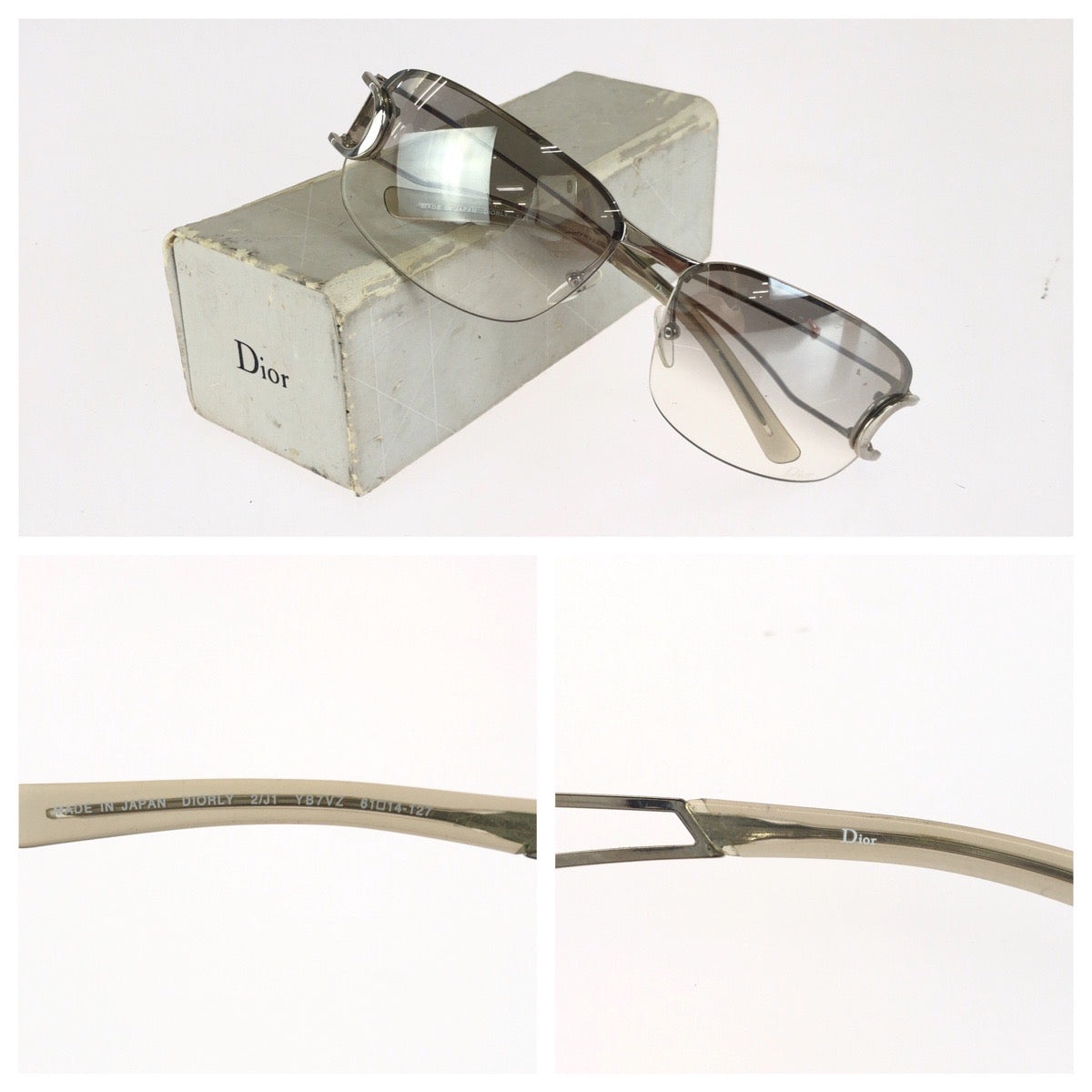 Dior ディオール Diorly 2 CDロゴ サイズ61□14-127 シルバー メタル / プラスチック DIORLY 2/J1 YB7VZ サングラス 男女兼用 スクエア レディース AB16