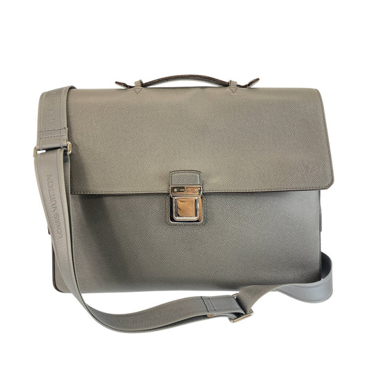 LOUIS VUITTON ルイヴィトン タイガ ヴァシリGM グレー レザー M32638 ビジネスバッグ ブリーフケース ショルダーバッグ メンズ AB55