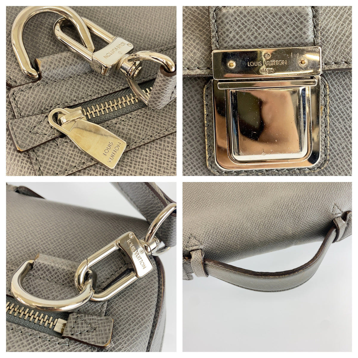 LOUIS VUITTON ルイヴィトン タイガ ヴァシリGM グレー レザー M32638 ビジネスバッグ ブリーフケース ショルダーバッグ メンズ AB55