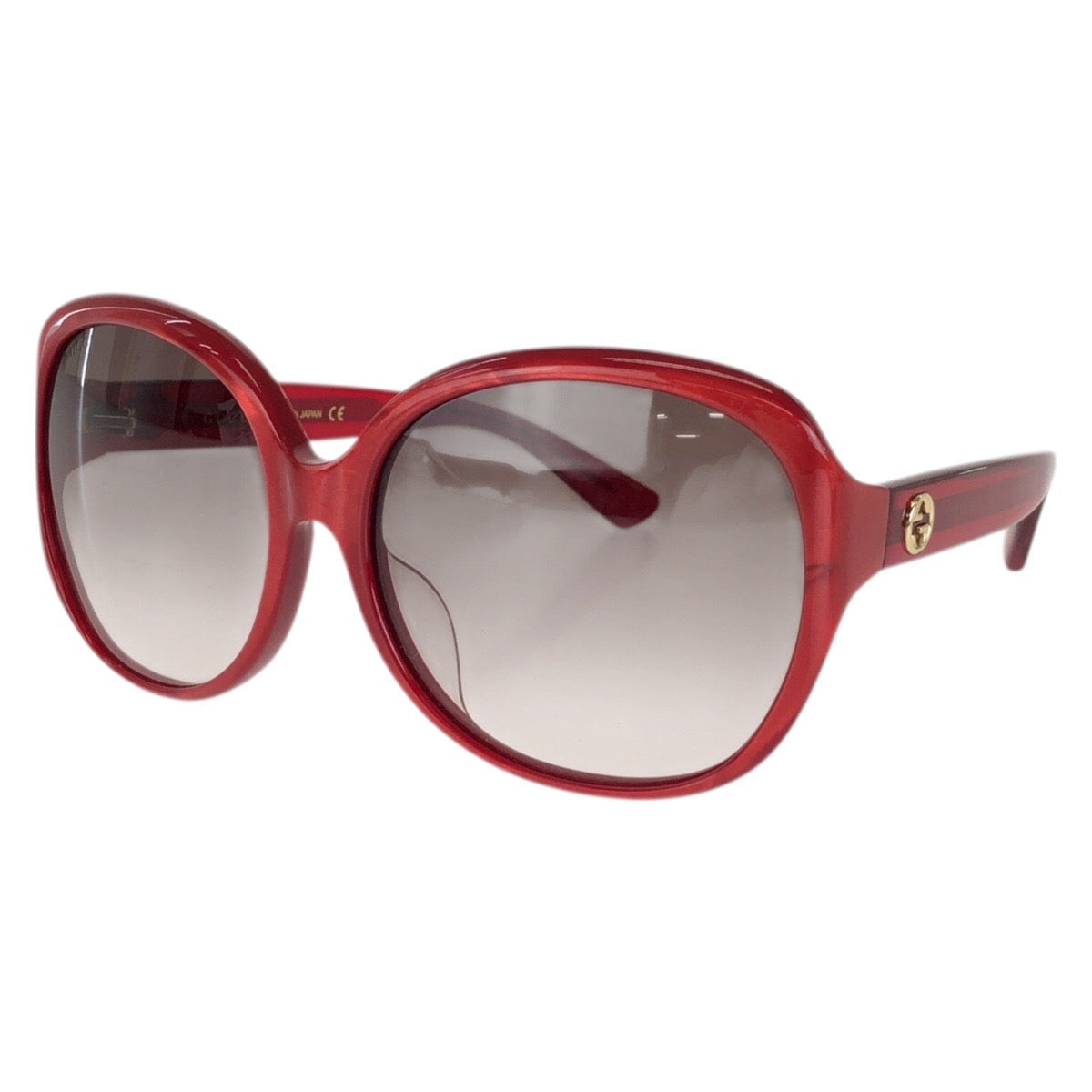 GUCCI グッチ インターロッキングG サイズ61□17-130 レッド ゴールド金具 プラスチック / メタル GG0080SK-004 サングラス 男女兼用 オーバル レディース A20