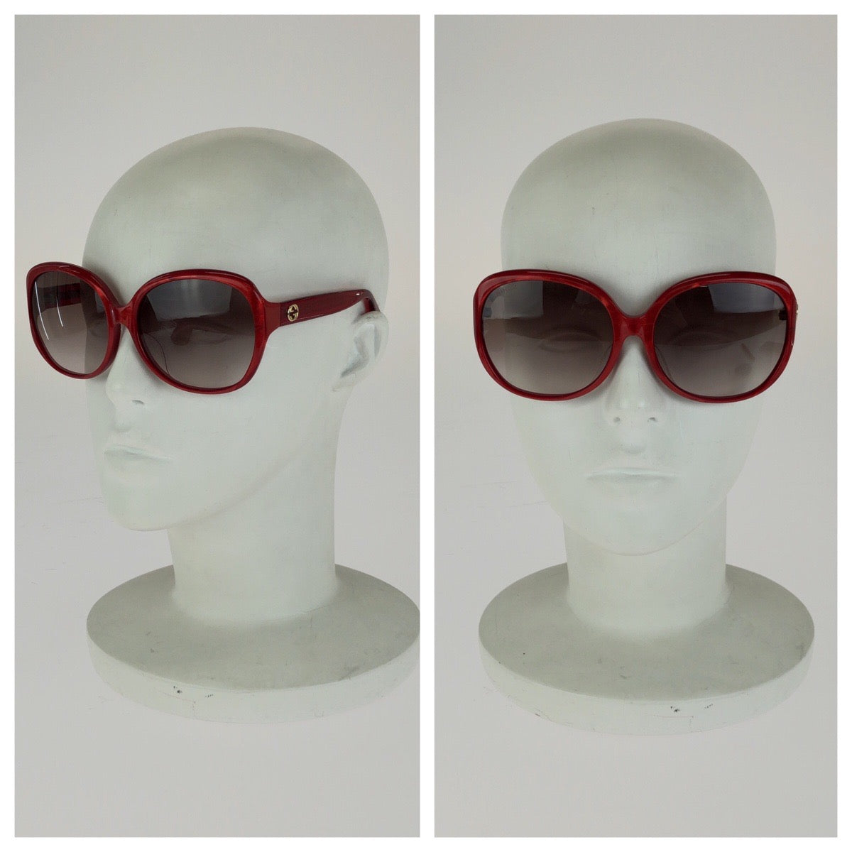 GUCCI グッチ インターロッキングG サイズ61□17-130 レッド ゴールド金具 プラスチック / メタル GG0080SK-004 サングラス 男女兼用 オーバル レディース A20