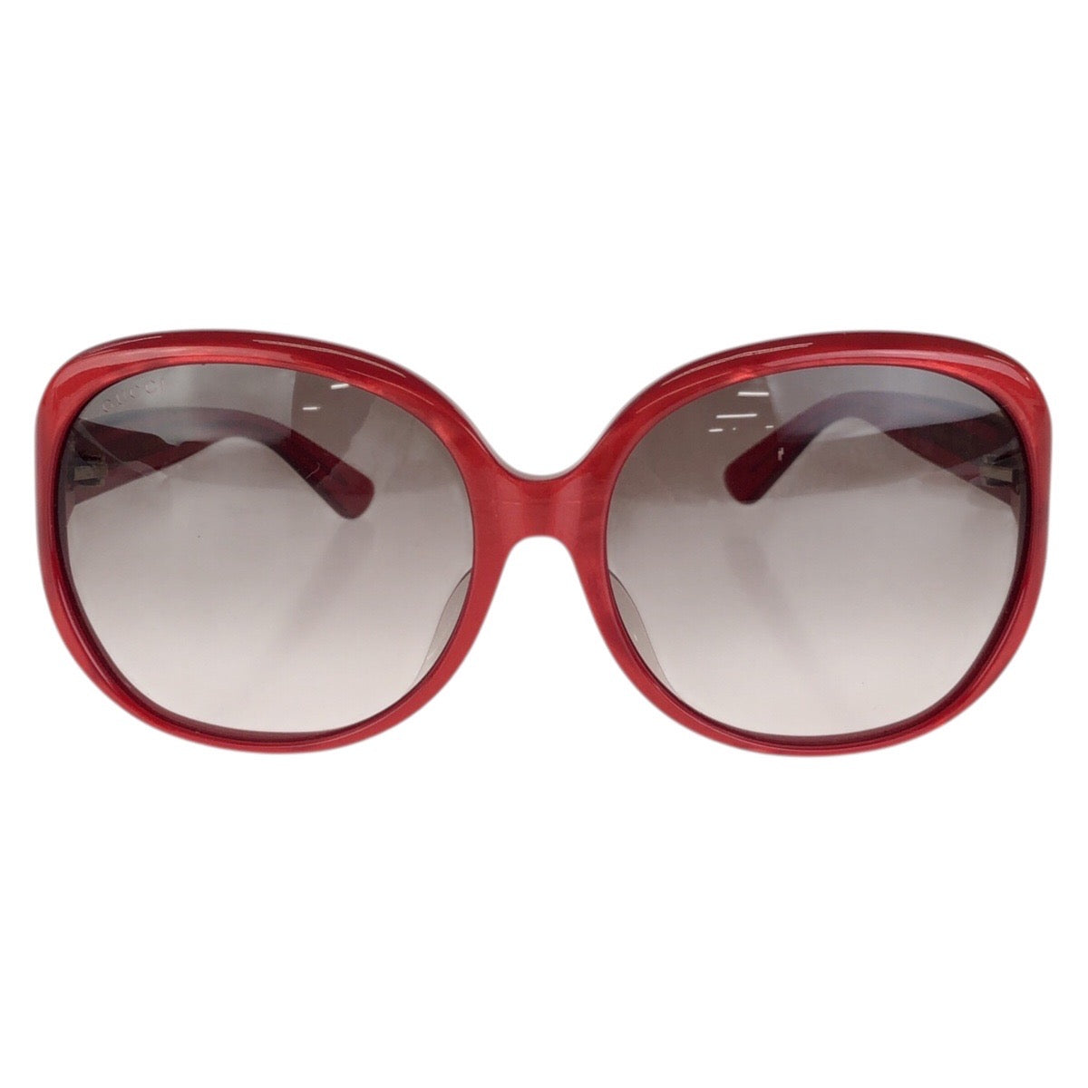 GUCCI グッチ インターロッキングG サイズ61□17-130 レッド ゴールド金具 プラスチック / メタル GG0080SK-004 サングラス 男女兼用 オーバル レディース A20